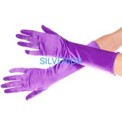 Sarung tangan kain panjang pesta wanita ungu purple party gloves